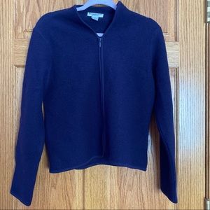 100% wool zip up sweater